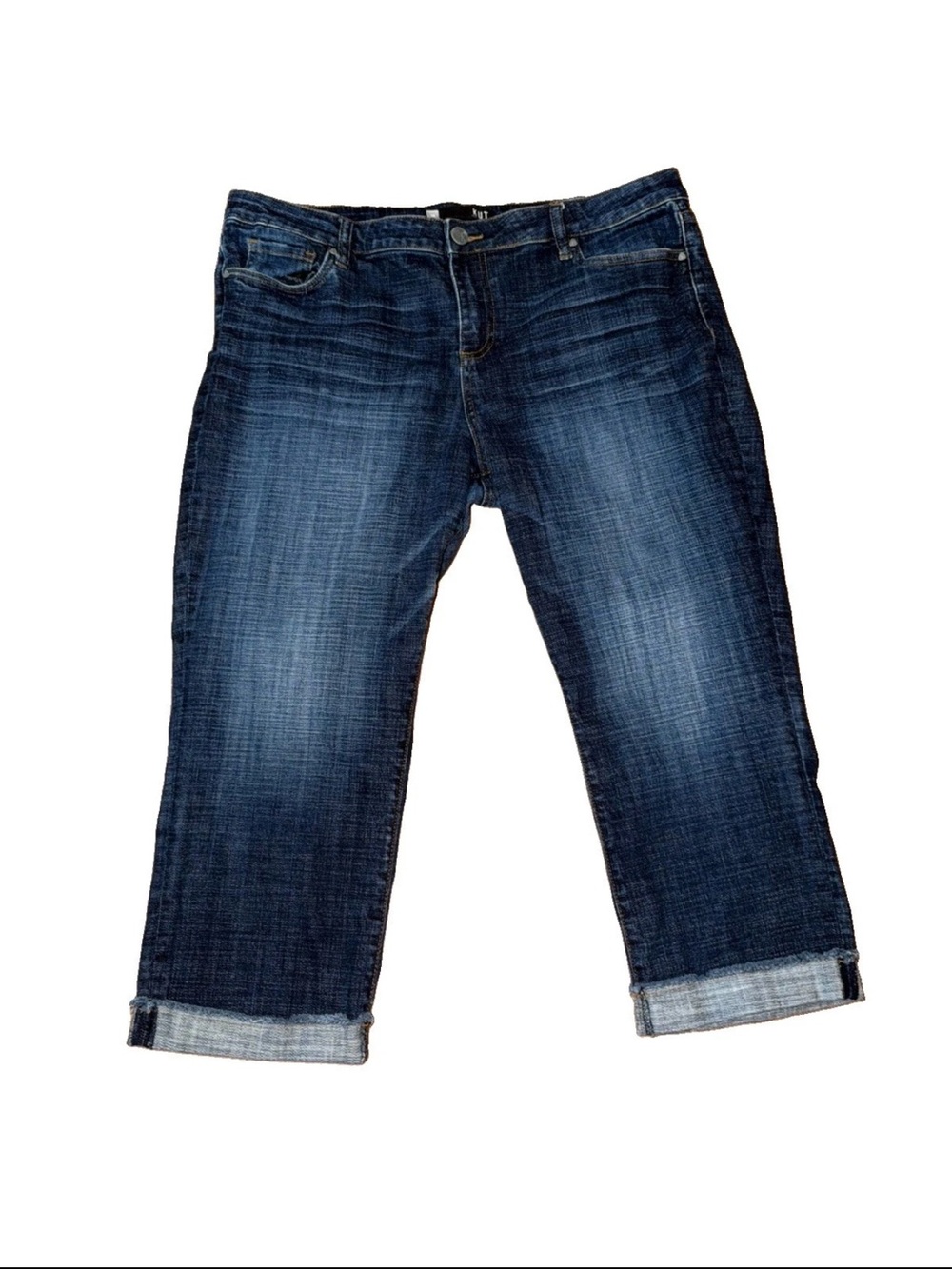 KUT from the Kloth Amy Crop Straight Leg Jeans Size 18 Dark Wash KP0216MA8